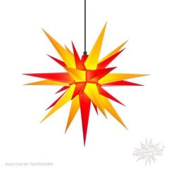 A7 gelb und rot Kunststoff Herrnhuter Stern für Außen und Innen